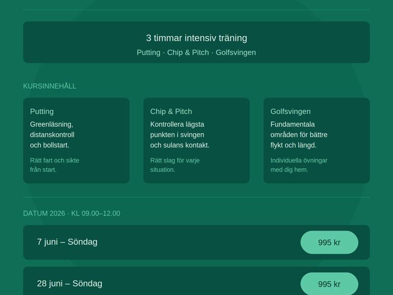 Affisch Damkurs