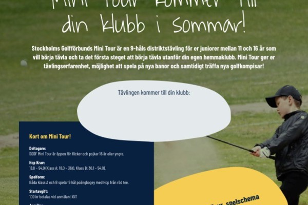 SGDF MiniTour spelas hos oss 25 juni
